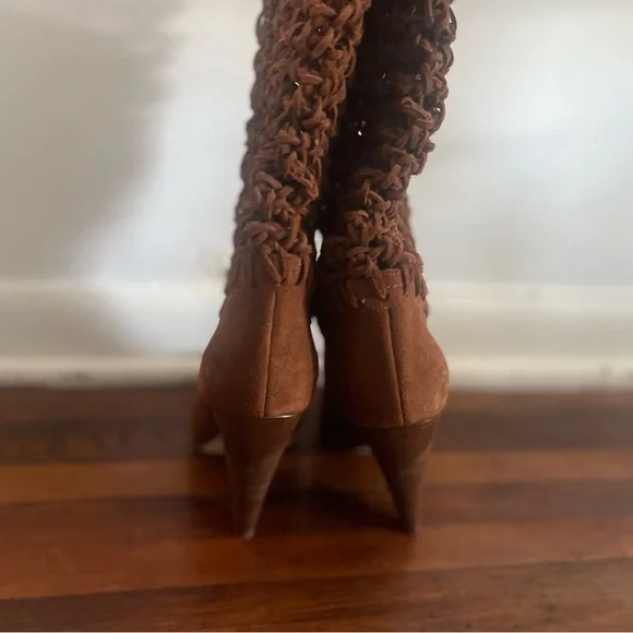 Saint Laurent Suede Twine Niki 105 Boot - Picture 10 of 14